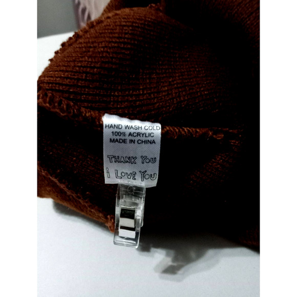 Brown Skull Beanie Hat - Picture 7 of 8